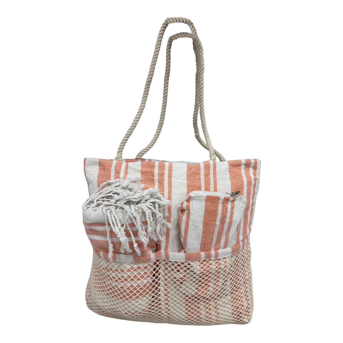 Complete beachset met tas, hamamdoek en textielaccessoire